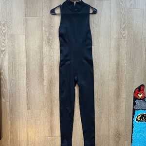 Sleek Black Sleeveless High-Neck Jumpsuit